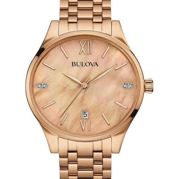 Bulova Women's Quartz Rose Gold 36mm Watch w/ box - Picture 1 of 3